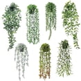 thumbnail image 5 of Xiao Hua 1 pieza de planta colgante artificial de eucalipto falso, planta en maceta, planta colgante para pared, habitación, hogar, interior y exterior, estante decorativo (gris blanco), 5 of 5