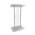 thumbnail image 2 of FixtureDisplays® Lectern, Pulpit, Podium pour Sol, Design Croisé, Acier & MDF - Argent 119759, 2 of 4