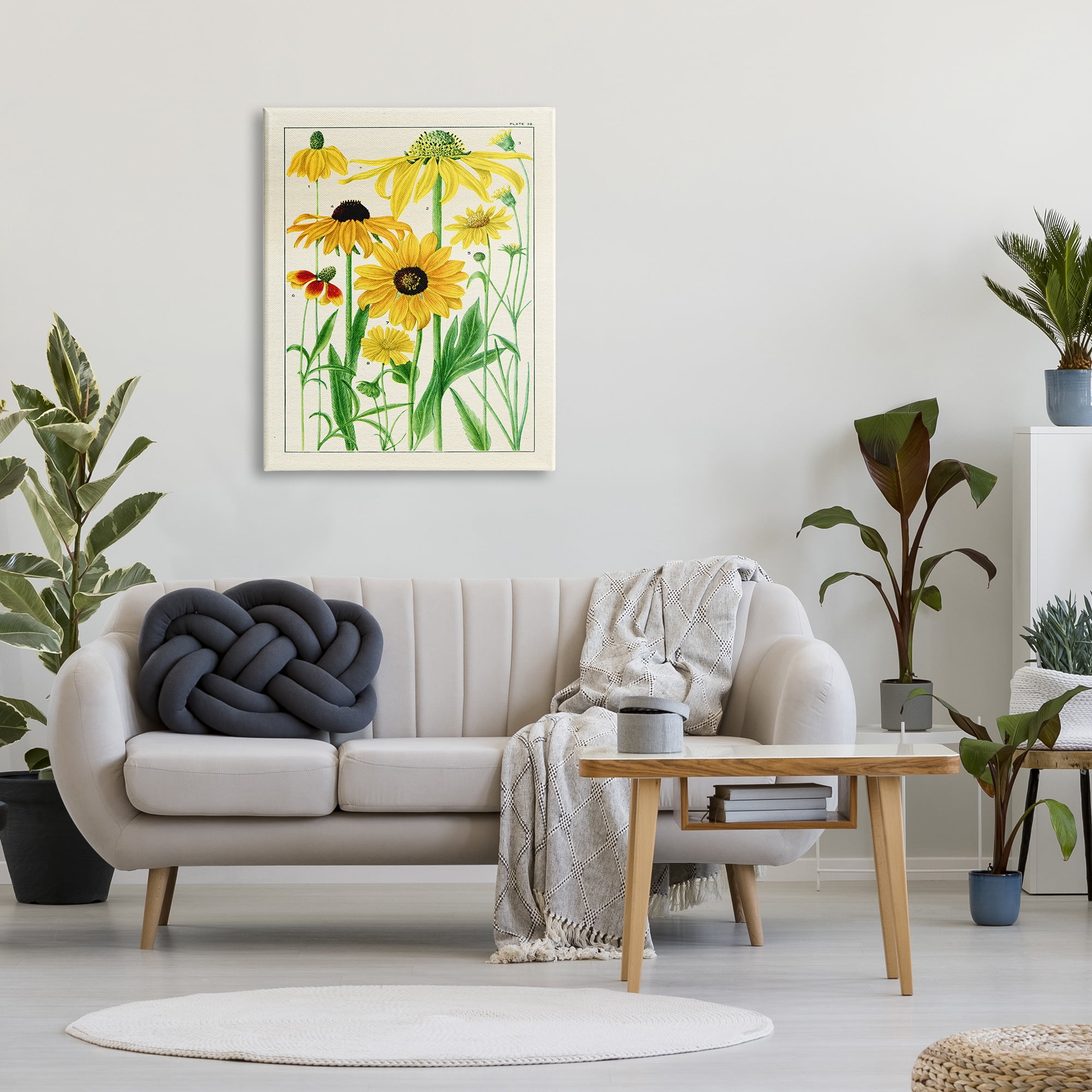 Stupell Industries Vintage Yellow Daisies Botanical & Floral Painting Gallery Wrapped Canvas Print Wall Art, 30 x 40