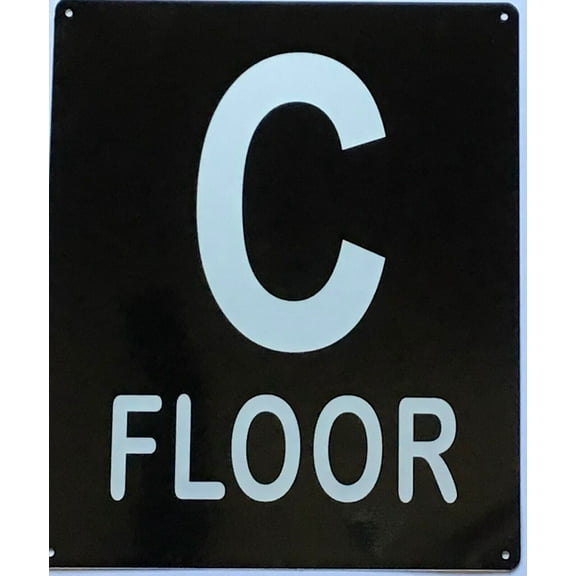 C FLOOR SIGN (10X12,Black Aluminum) -ref21422