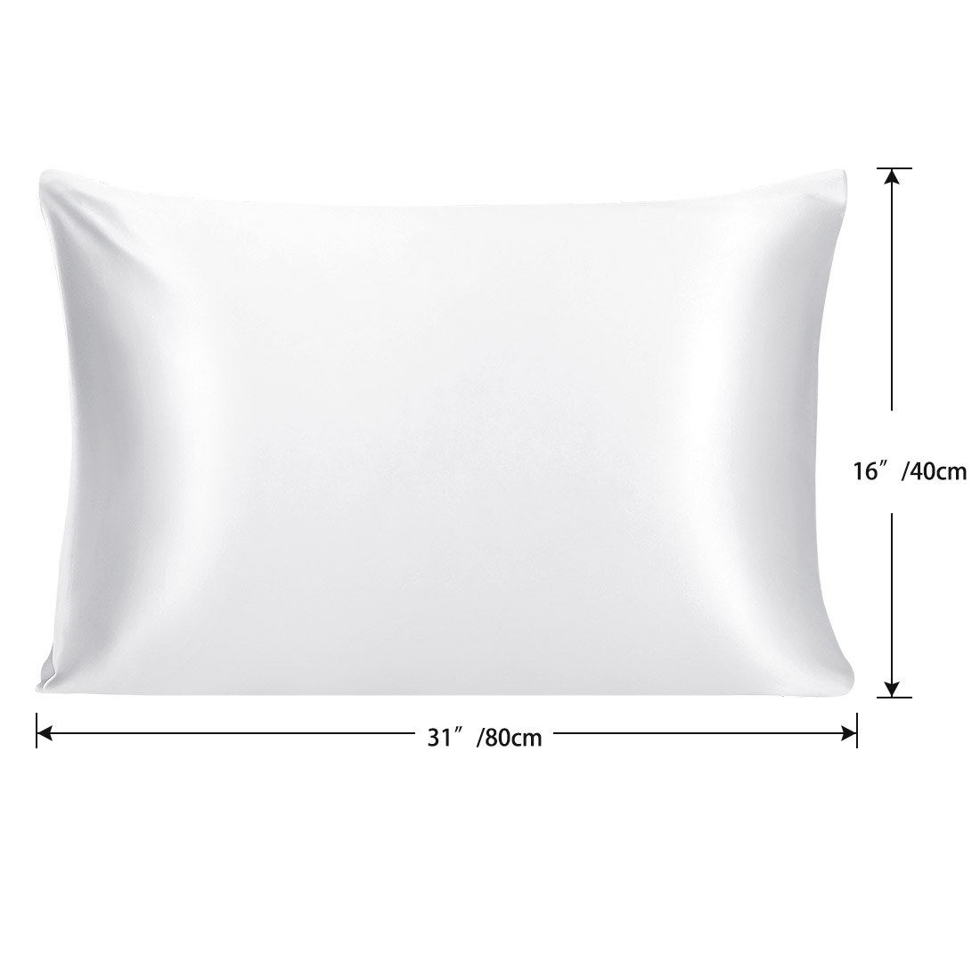 PiccoCasa Silk Pillowcase for Hair and Skin, 22 Momme Silk Pillow Cases Covers with Zip Queen White