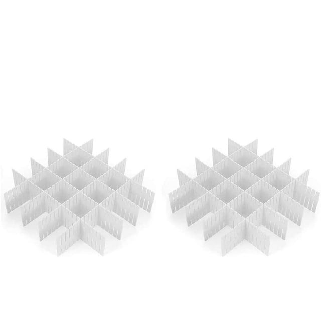 Organizador de tocador, diseño personalizable para separador de gabinete expandible, divisores de cajones ajustables blancos que mejoran la utilización de los cajones (16 piezas)