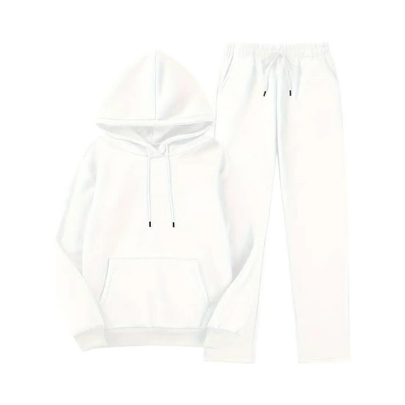 Sweatsuits Women 2 Piece Outfit Sevevn Women's Solid Color Casual Long-Sleeved Trousers And Tight-Waist Hoodie Suit
