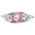 thumbnail image 4 of Solid 10k White Gold Clear Pink Swarovski CZ Cubic Zirconia Topaz Sue Engagement Ring Size 5, 4 of 5