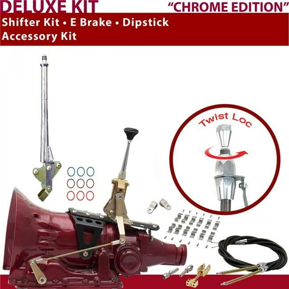 American Shifter AOD Shifter Kit 6 in. E Brake Cable Clamp Clevis Dipstick for D3F69