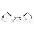 thumbnail image 2 of Men Metal Rimless Anti Blue Clear Lens BIFOCAL Reading Glasses - Computer UV Protection Reader +2.00, 2 of 4