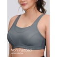thumbnail image 4 of Wingslove Women's Sports Bra Full Coverage Wireless Bra Plus Size High Impact Non Padded Workout Bra,Gray 44DD, 4 of 12
