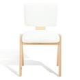 thumbnail image 4 of SAFAVIEH Couture Alisyn Natural Linen Solid Dining Side Chair, Walnut/White (Set of 2), 4 of 13