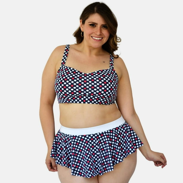 Traje de baño mujer talla extra, modelo 7507 (Puntos blancos) multicolor 38 Roman Fashion Traje de baño extra 7507