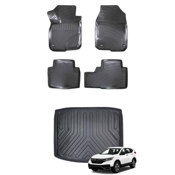 Car Floor Mats   LOWER Cargo Liner (Full SET) Compatible for Honda CR-V 2018-2022 Waterproof | All Weather