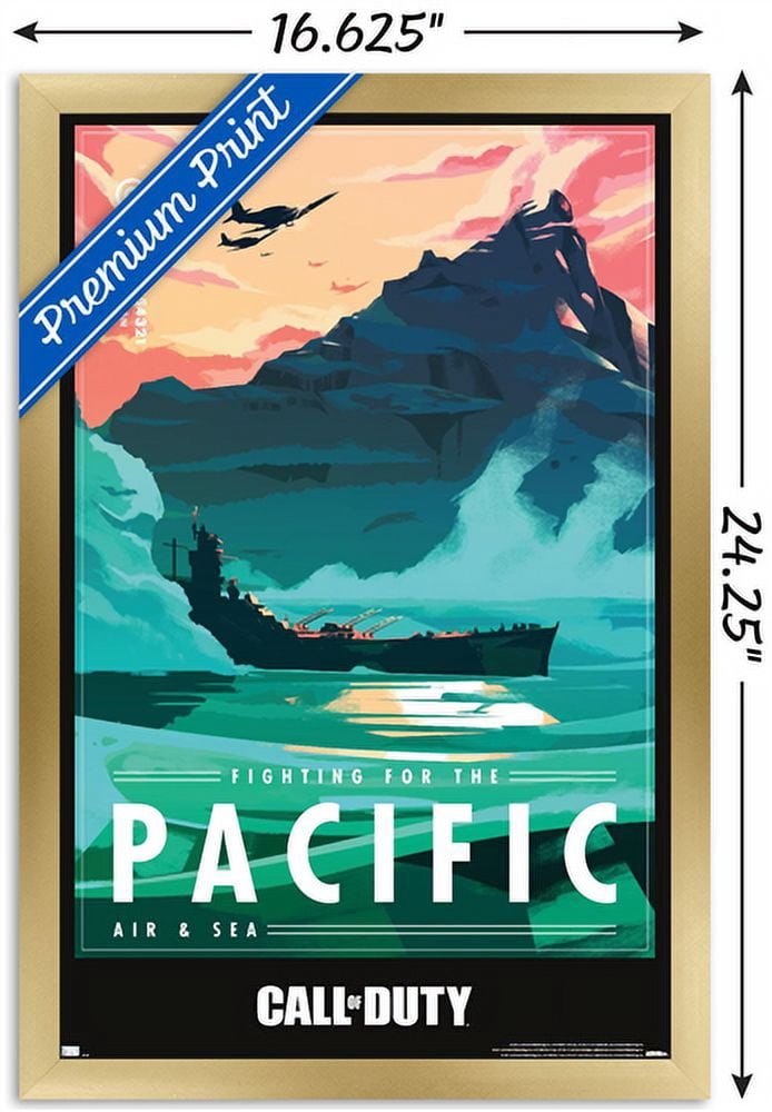 Call of Duty: Vanguard - Pacific Wall Poster, 14.725" x 22.375", Framed