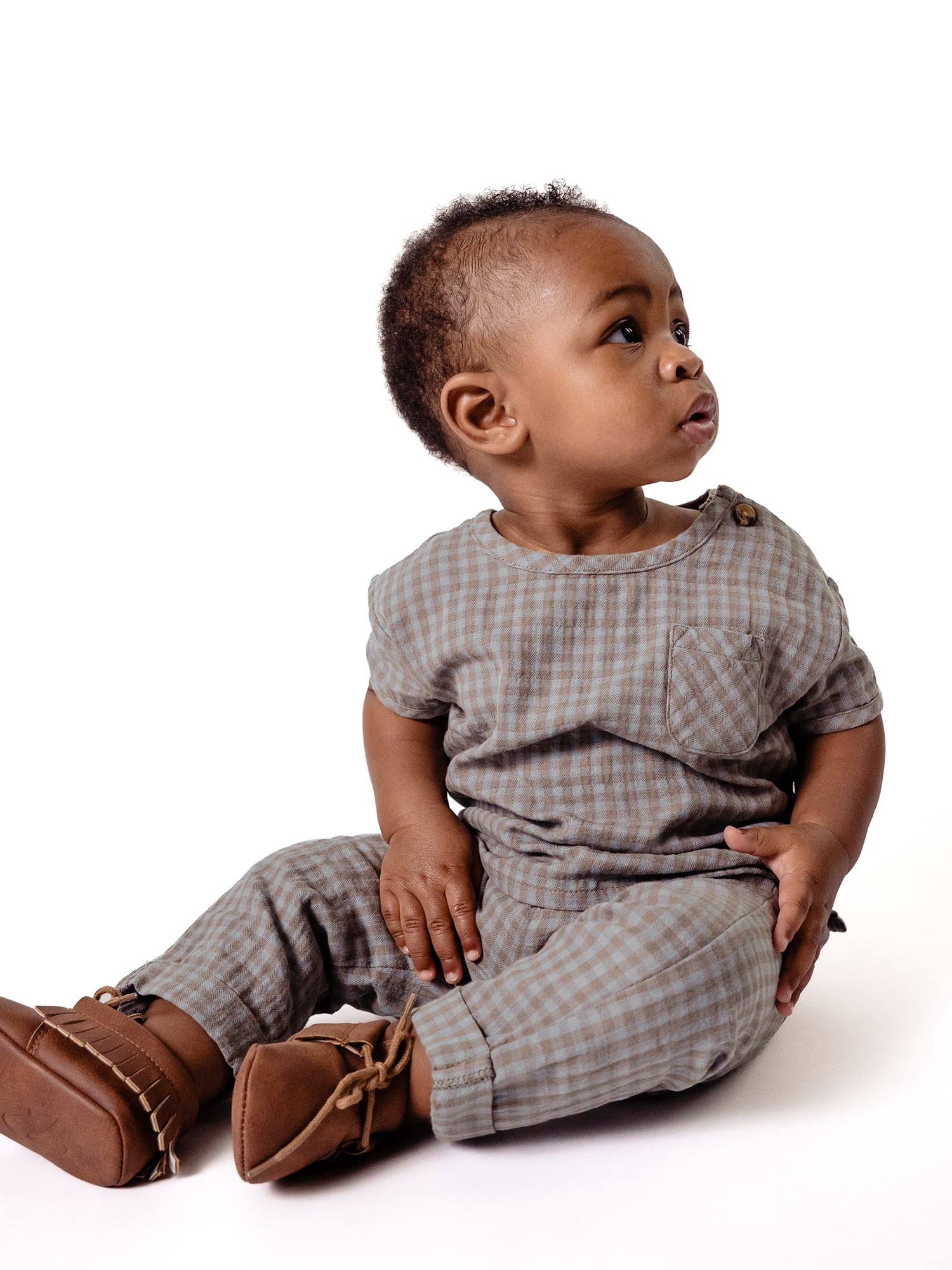 Modern Moments by Gerber Baby Boy Button Top and Pant Set, 2-Piece, Sizes 0/3 Months - 24 Months