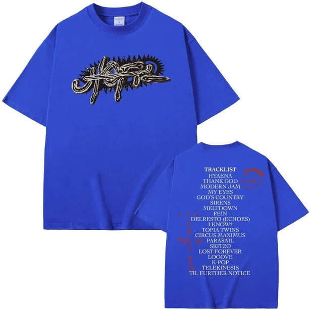 Camiseta de algodón puro para hombre, ropa de calle informal de gran tamaño con gráficos de álbum UTOPIA, rapero Cactus Jack, Hip Hop8