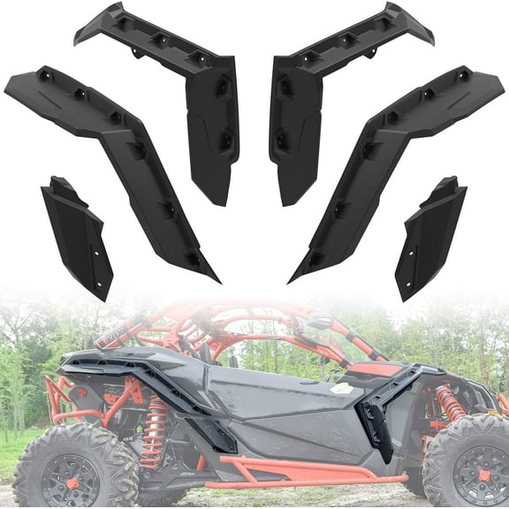 Kemimoto B0103-00201-R Fender Flares Mud Guards Black Polypropylene 185.28 oz for UTV Maverick X3