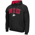 thumbnail image 2 of Men's Colosseum Black Northern Illinois Huskies Arch and Logo Pullover Hoodie, 2 of 3