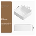thumbnail image 4 of Vessel Sink Rectangle Bathroom Sink Rectangular White Vessel Sink 15" x 15" Porcelain Ceramic Vessel Vanity Sink Art Basin, 4 of 7