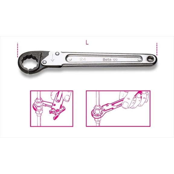 Beta Tools 001200030 120 30 - Ratchet Opening Single Ended Bi-hex Wrenches