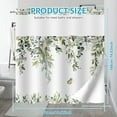 thumbnail image 4 of Dznils No Hook Shower Curtain with Snap-in Liner, Green Eucalyptus Fabric Bathroom Curtain, 72 x 74, 4 of 8