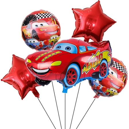 5PCS Cars Balloons Mc Queen Balloon Bouquet Set Party Decoration Balloons Birthday Balloons