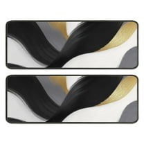 Kitchen Rugs Sets Of 2,Black White Gray Gold Marble Pattern Anti Fatigue Kitchen Mat Rugs Non Slip Washable,Decorative Kitchen Floor Mats for Kitchen,Sink,Laundry,17"x47" 17"x47"