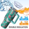 thumbnail image 5 of OBREWU Great Pyrenees Dog and Flower Tumbler with Handle and Lid,Great Pyrenees Dog and Flower 40oz Double Wall Vacuum Insulated Tumbler,Cups Gift for Women and Men, 5 of 7