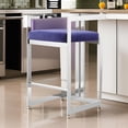 thumbnail image 6 of Benjara Suki 26 Inch Counter Stool Chair, Navy Velvet, Silver Stainless Steel Frame, 6 of 6