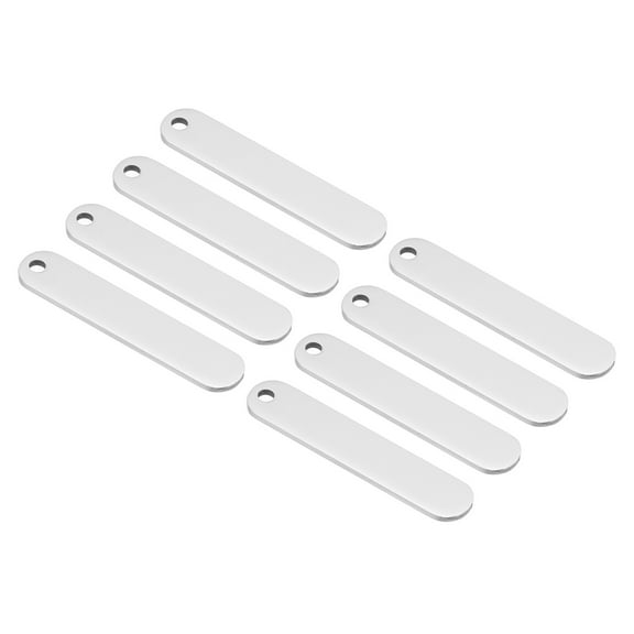 8pcs Metal Stamping Blanks, Rectangle Stamping Tags Blanks 5x1cm DIY Steel Tag for Keychain Engraving Stamping