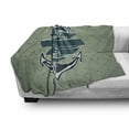 thumbnail image 3 of Anchor Soft Flannel Fleece Throw Blanket, Nautical Themed with Land and Sea Text on Rhomb Check, Cozy Plush for Indoor and Outdoor Use, 70" x 90", Teal Pale Green, by Ambesonne, 3 of 6