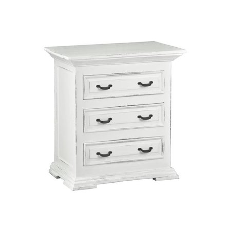 Sunset Trading Cc Che113ld Ww Cottage Three Drawer Nightstand With End Table 44 Distressed White Walmart Com Walmart Com