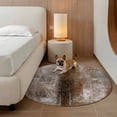 thumbnail image 3 of Brown Round Area Rug 3.3 FT, Non Slip Small Entryway Kitchen Mat, Retro Oil Painting Modern Abstract Art Aesthetics Washable Soft Circular Rug Non-Shedding Door Mat for Bathroom Playroom Kids Room, 3 of 9