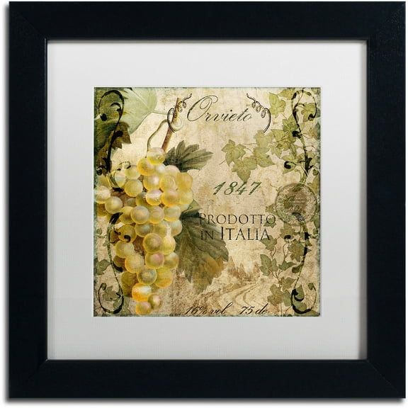 Trademark Fine Art "Vino Italiano IV" Canvas Art by Color Bakery White Matte, Black Frame