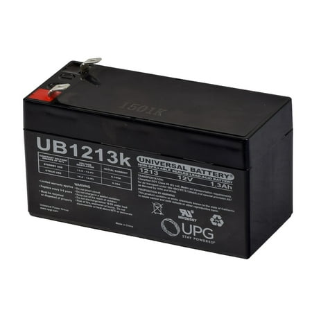 UPG UB1213 12V 1.3Ah F1 AGM Battery for Fire & Security Panels Medical Equipment Emergency Lights WKA12-1.3