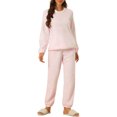 thumbnail image 6 of INSPIRE CHIC Women's Winter Flannel Pajama Sets Long Sleeve Loungewear XL Heart Printed Pink White, 6 of 8