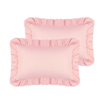 REGALWOVEN Queen(20"x30") Pillowcase with Envelope Closure, Ruffled Pillow Shams Set of 2, Pink