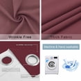 thumbnail image 4 of Red Solid Color Blackout Curtains for Bedroom/Living Room, Thermal Insulated Kitchen Curtains, Aesthetics Contemporary Luxury Grommet Darkening Window Treatment Drapes 52"x84"x2, 4 of 8