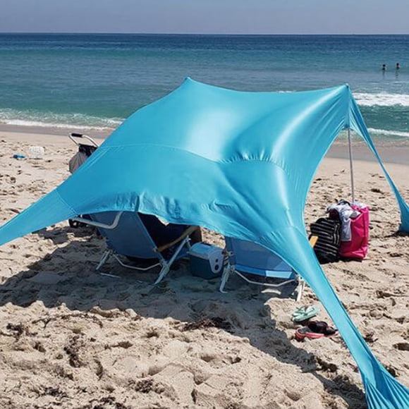 Toldo De Playa Para Sombra Al Aire , Toldo De Playa UPF50, Capacidad Para 5 Personas, Impermeable Para Acampar