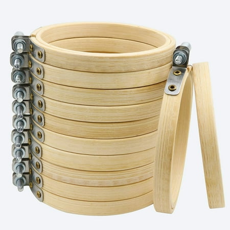 12 Pieces 4-inch Embroidery Hoops Round Wood Bamboo Circle Cross Stitch Hoop Ring Supplies for DIY Art Craft Sewing 12 Pieces 4-inch Embroidery Hoops Round Wood Bamboo Circle Cross Stitch Hoop Ring Supplies for DIY Art Craft Sewing