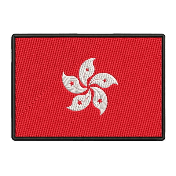 Hong Kong Flag Embroidered Iron-on Patch