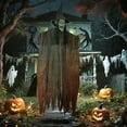 thumbnail image 2 of Outsunny Animated Halloween Decoration, Animatronics Witch, Green, 2 of 10