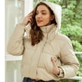 thumbnail image 5 of Dwaogom Fashion Woman Long Sleeve Solid Winter Jacket Outerwear Zipper Blouse Coat Tops Sweater Coat Women'S Waffle Knit Shacket, 5 of 6