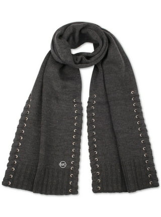 Michael Kors Pointelle Cable Knit Infinity Scarf Pearl Heather Grey