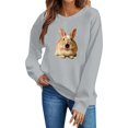 thumbnail image 2 of HOMBOM Crewneck Graphic Sweatshirts for Women Halloween Long Sleeve Gray Loose Womens Pullover Comfort Colors Festive Fashion Sweat Shirts,L, 2 of 5