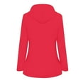 thumbnail image 3 of Ikevan Veste de Pluie Imperméable à Capuche pour Femmes, Grande Taille, Coupe-Vent, Rouge 18(TTTG), 3 of 3