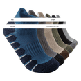 thumbnail image 4 of Helii Men's 6 Pack Ankle Socks – Low Cut Athletic Sport Socks, Lightweight Breathable Polyester Casual Socks, Soft Stretchy Comfortable Fit for Daily Wear Walking Travel Beach Brown,One Size, 4 of 4