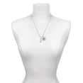 thumbnail image 3 of Delight Jewelry Silvertone Imitation Pearl Snowman Silvertone Script Initial Disc - & - Charm Necklace, 20"+3", 3 of 4