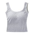 thumbnail image 7 of Women's Built In Bra Camisole Padded Tank Top, Solid Color Cotton Vest, Inner Outer Wear Base Layer, Wireless Shelf Bra Undershirt, Adjustable Strap Yoga Sleep Top, 7 of 7