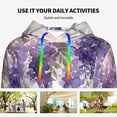thumbnail image 4 of Honeii Lavender Blooms Window Pattern Womens Oversized Hoodies Long Sleeve Sweatshirts Pullover Fall Outfits with Pocket-Medium, 4 of 7
