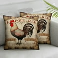 thumbnail image 2 of Nawypu  Vintage Farm Rooster Hen Throw Pillow Covers French Lecoq and Poule Quotes Design Set of 2Cushion Cases Organic Chicken Rural Farmhouse Couch Decor Pillowcase, 2 of 6