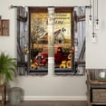 thumbnail image 5 of Farmhouse Truck Sunflower Kitchen Curtains Rod Pocket Country Rustic Old Barn Door Small Short Cafe Tier Curtains Bathroom Wooden Window Drapes Treatment Home Decor (27.5W X 36L Inch 2 Panel), 5 of 6