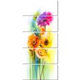 thumbnail image 2 of Fleurs de Gerbera Jaune Orange Violet - Grande Impression sur Toile Florale, 2 of 3